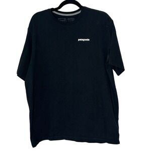 Patagonia Responsibili Tee Black Short Sleeve Crew Neck T Shirt Men's Size Large